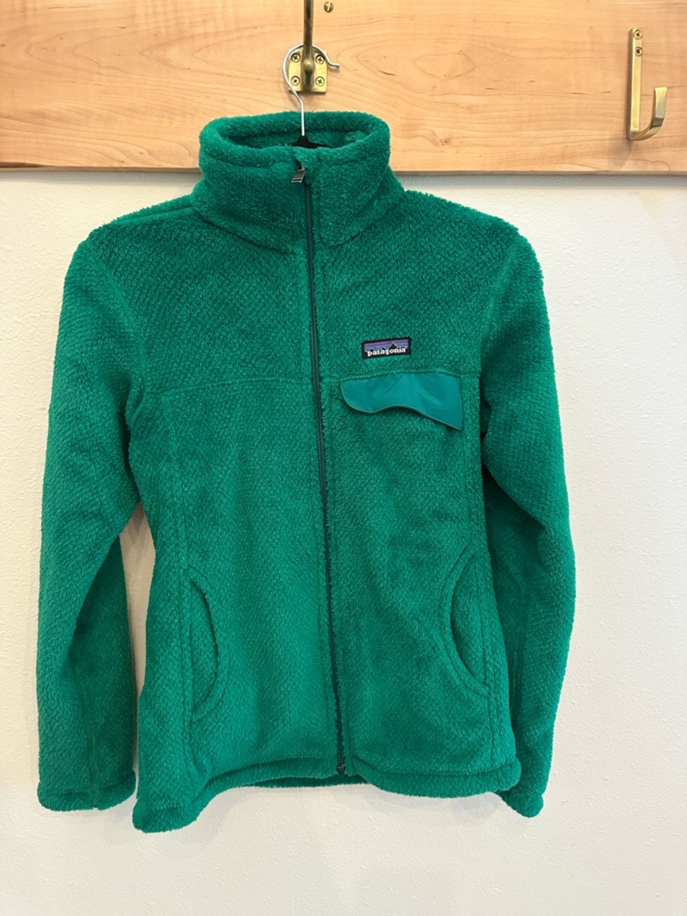 Patagonia Emerald Green Full Zip Teddy Fleece Jacket